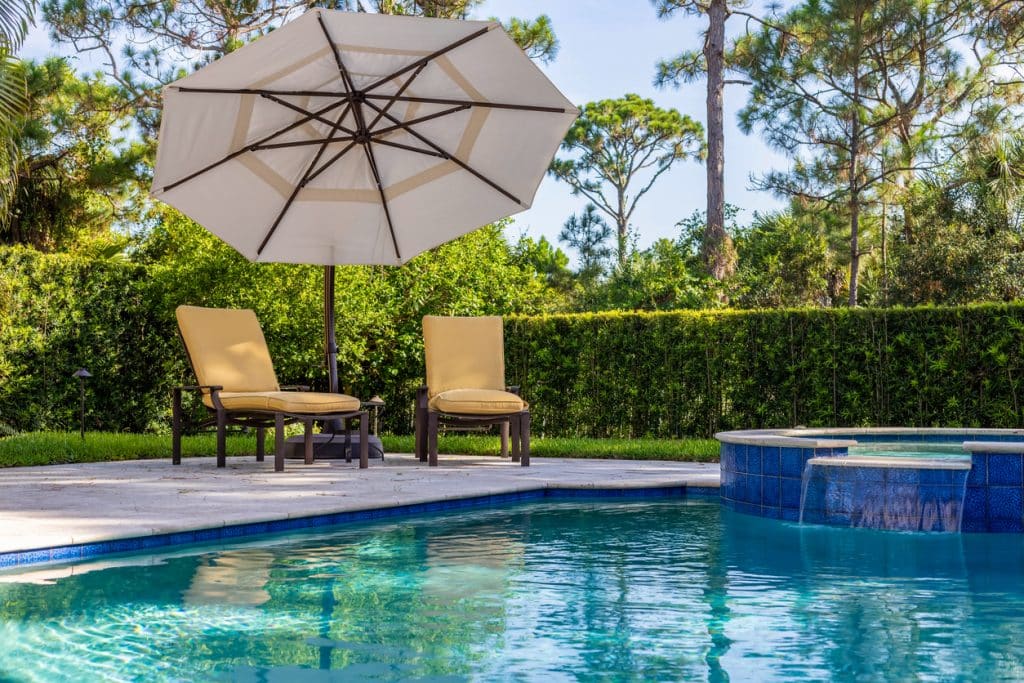 pool with spa